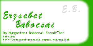 erzsebet babocsai business card